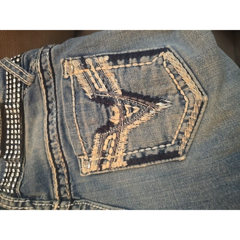 Upcycled Denim Crossbody Purse 14x11" - Picture 10 of 12